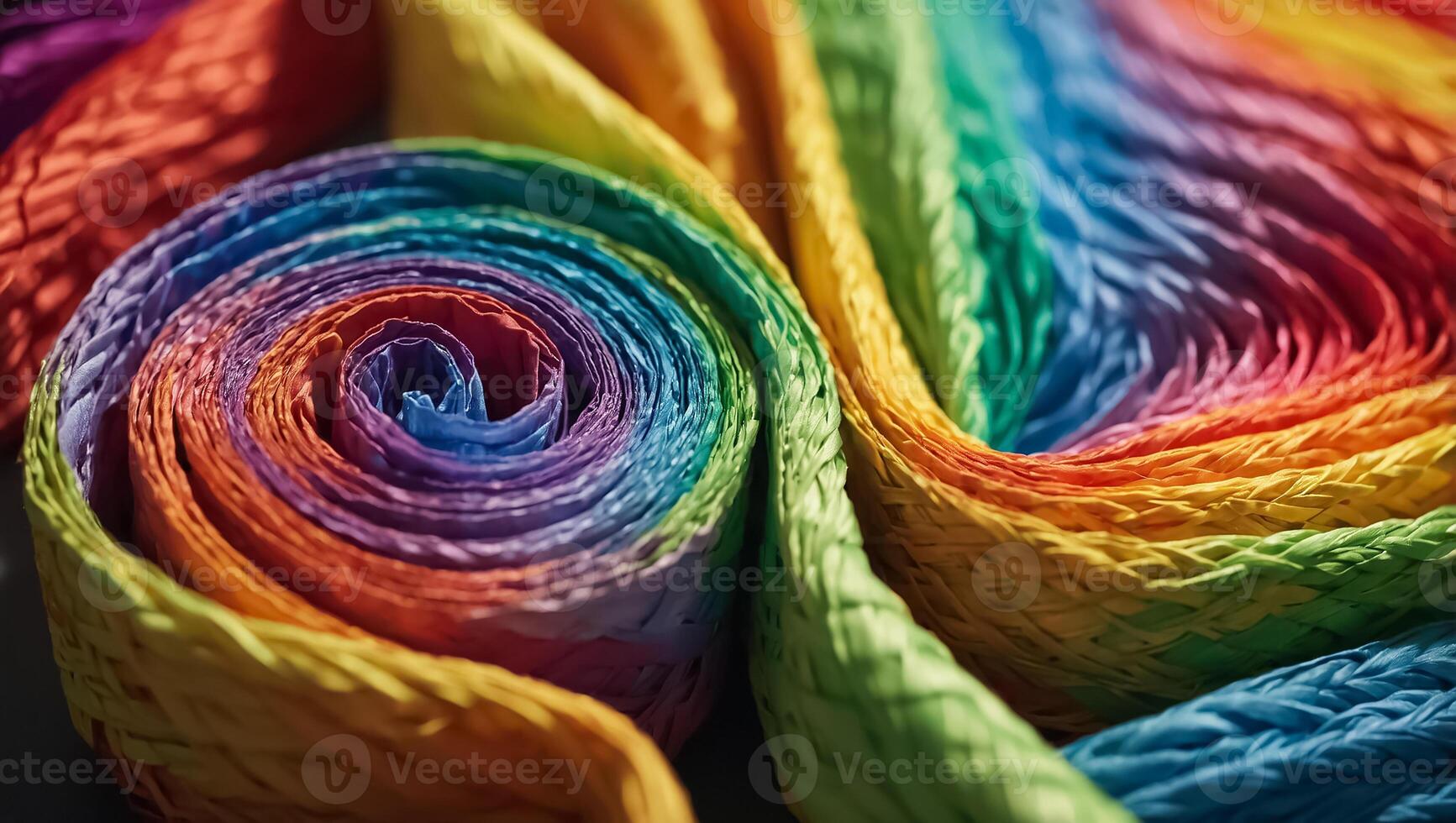 different beautiful multicolored silk fabrics background photo