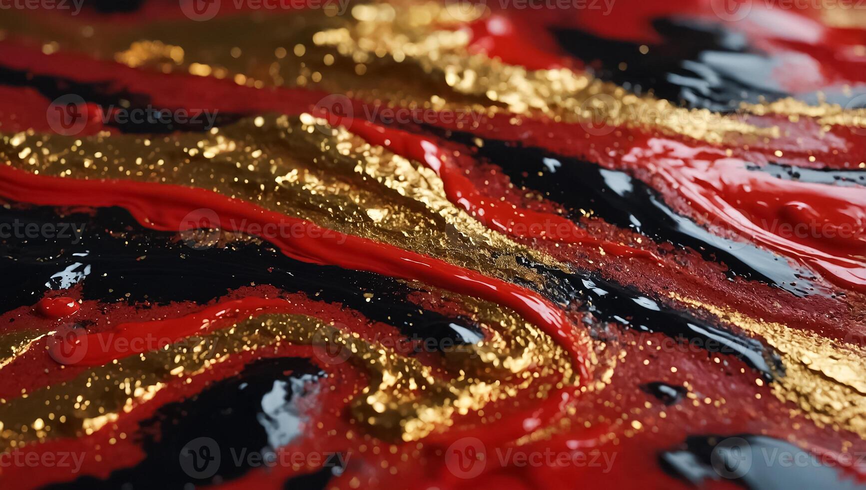 Beautiful background acrylic paint red, black and gold colors photo