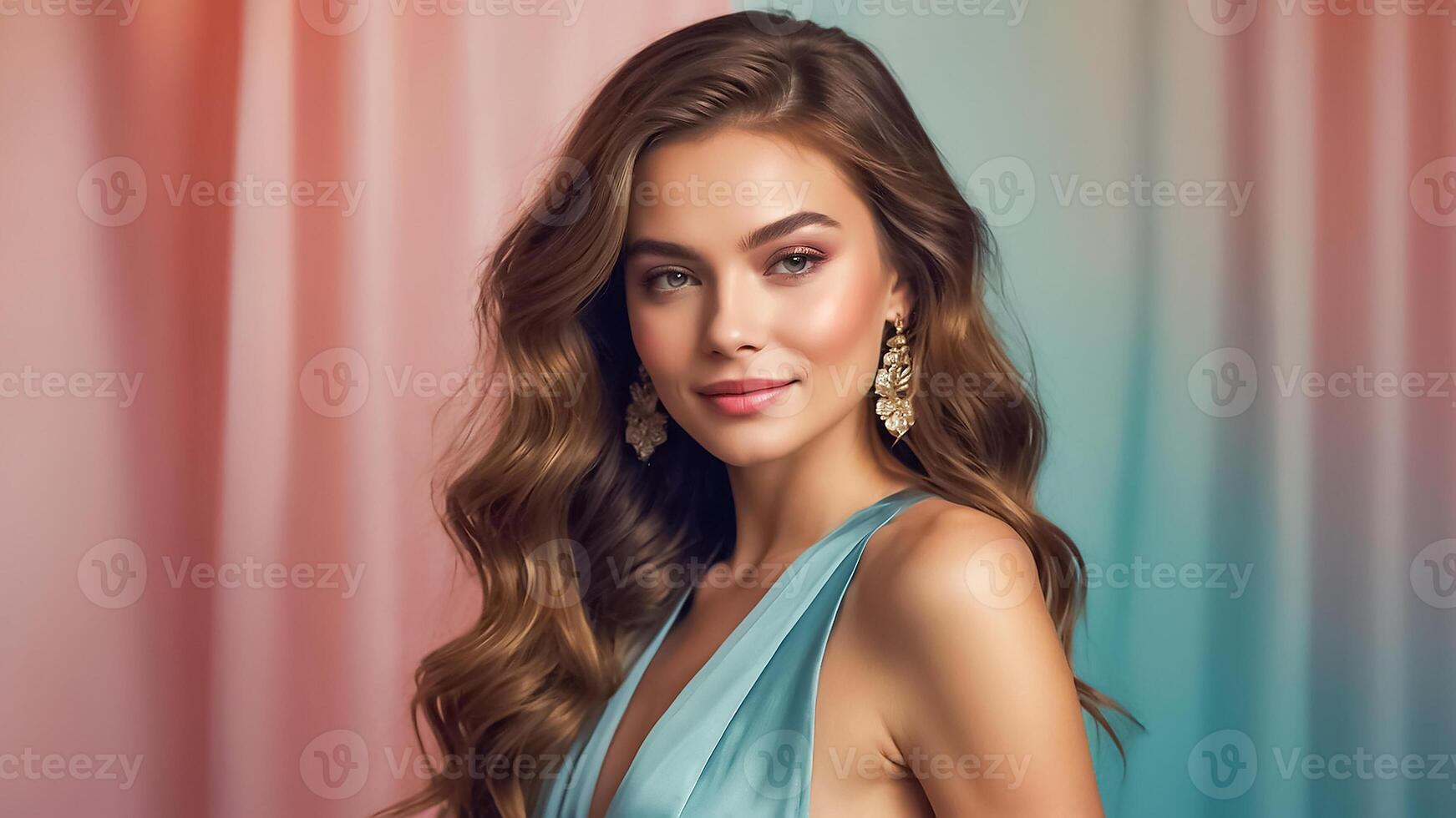 Beautiful girl model smiling photo