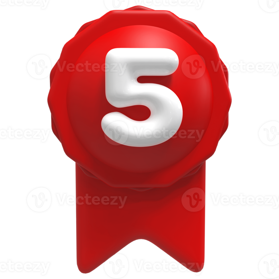 Award Number 5 Icon 3D png