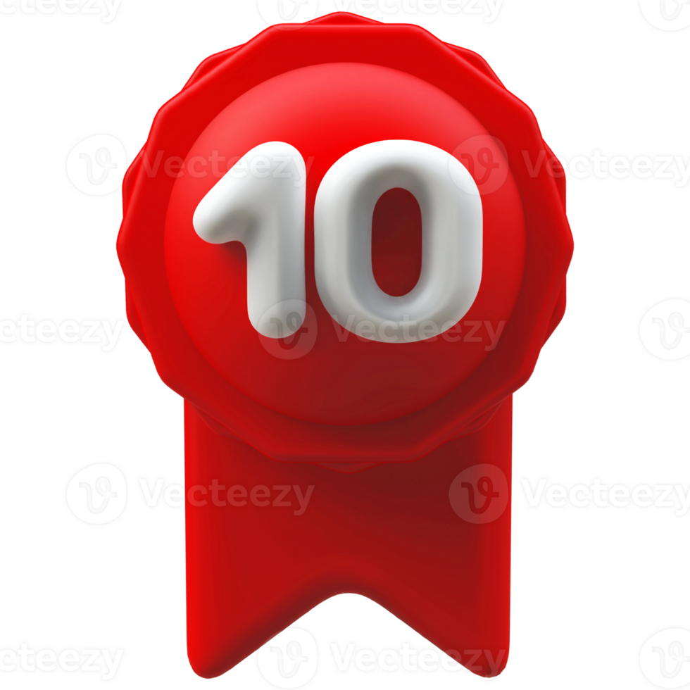 Award Number 10 Icon 3D png