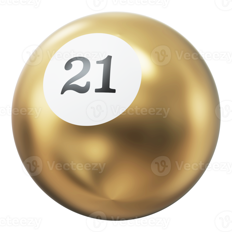 Ball 3D Icon Number 21 png