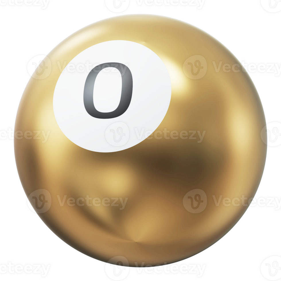 Ball 3D Icon Number 0 png