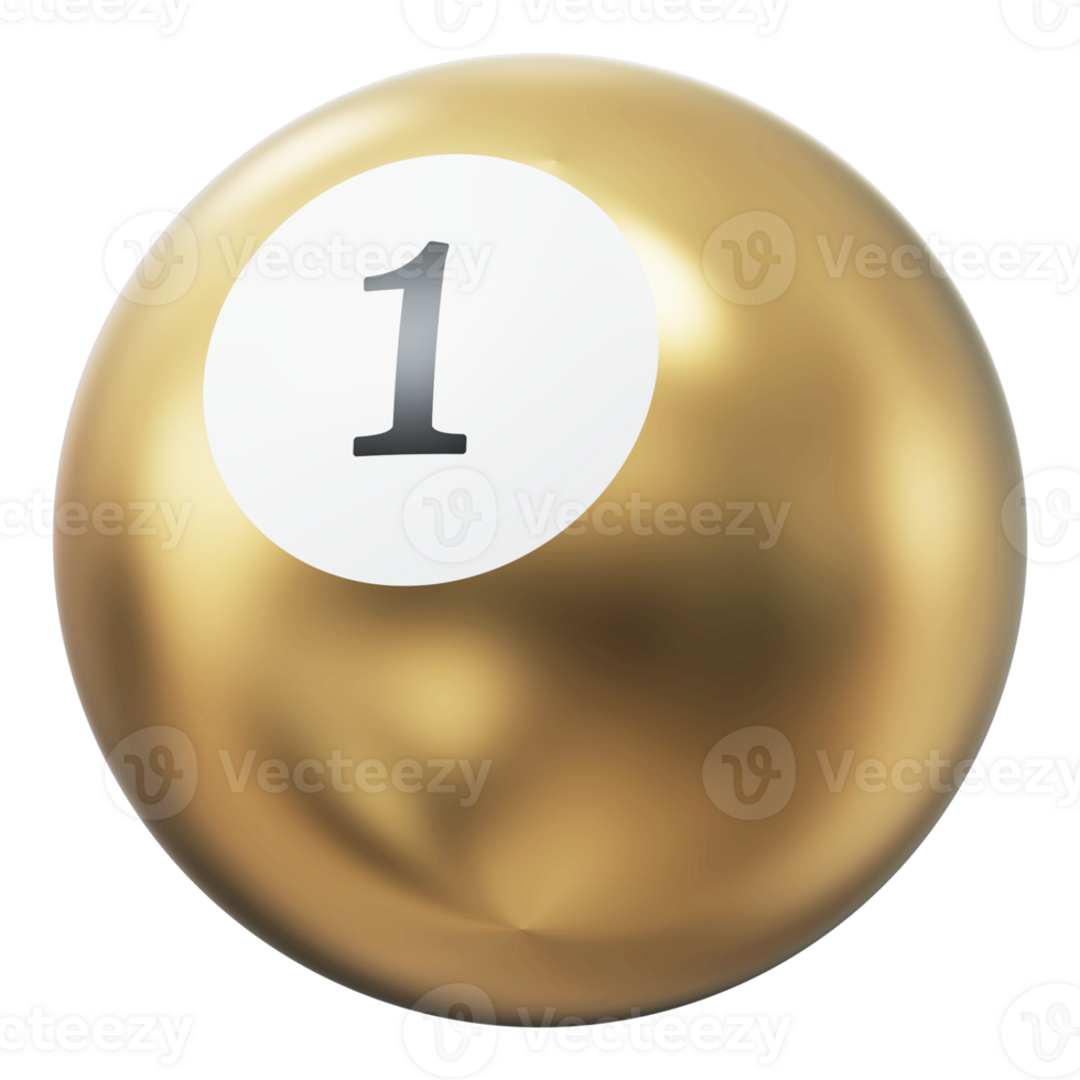 Ball 3D Icon Number 1 png