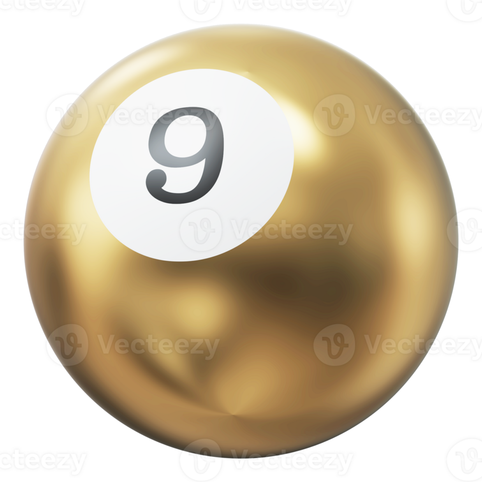 Ball 3D Icon Number 9 png