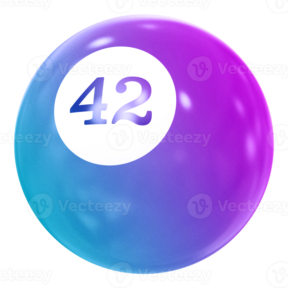 Ball 3D Icon Number 42 png