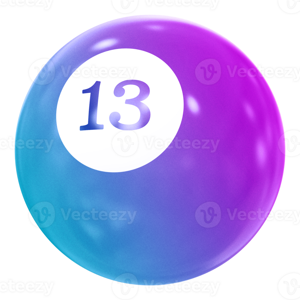 Ball 3D Icon Number 13 png