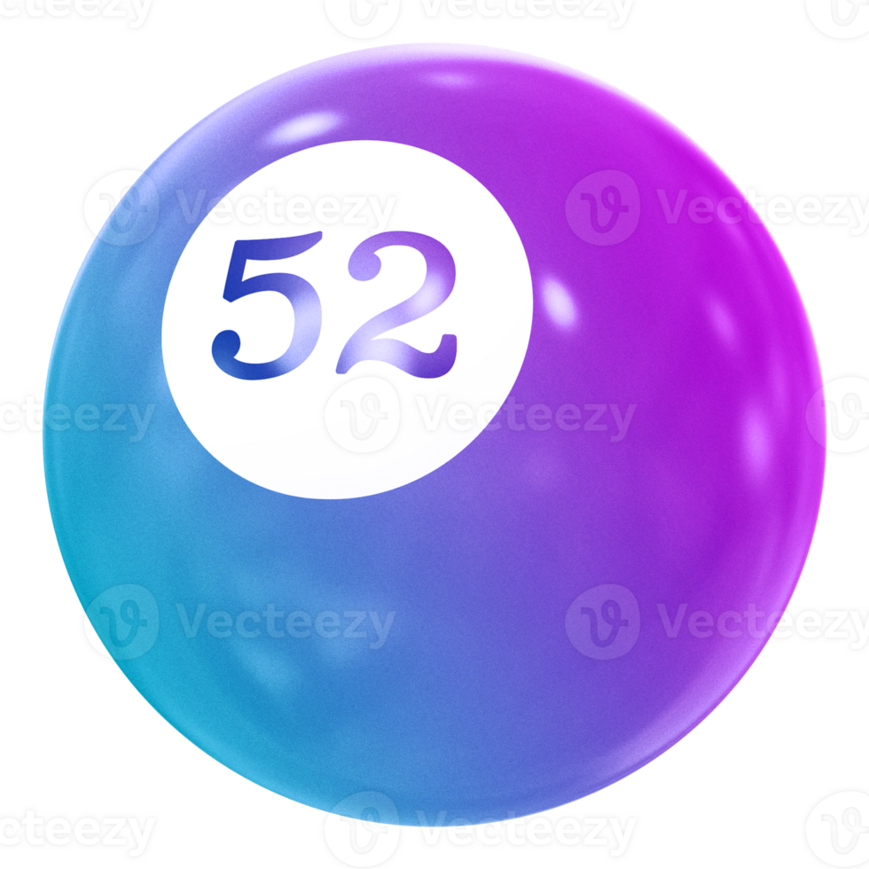 Ball 3D Icon Number 52 png