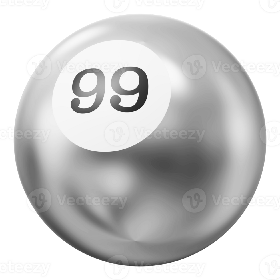 Ball Silver 3D Icon Number 99 png