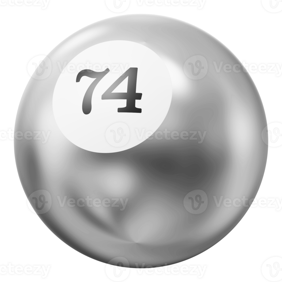 Ball Silver 3D Icon Number 74 png