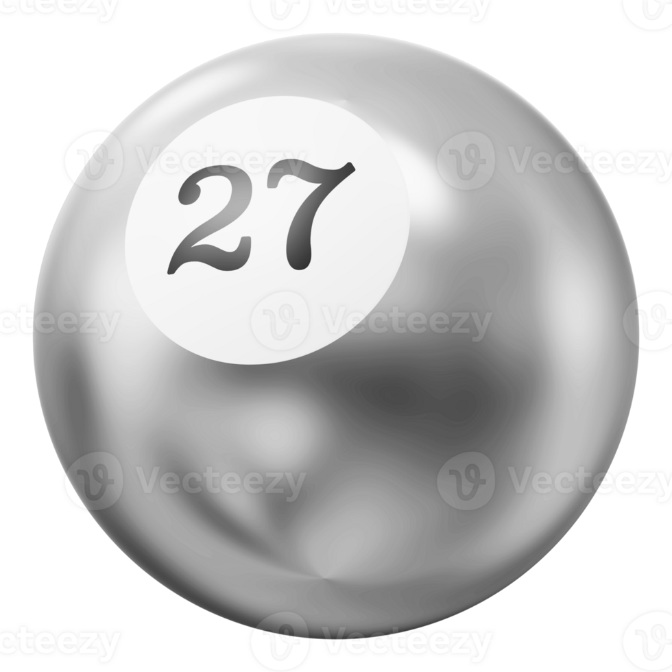 boll silver- 3d ikon siffra 27 png
