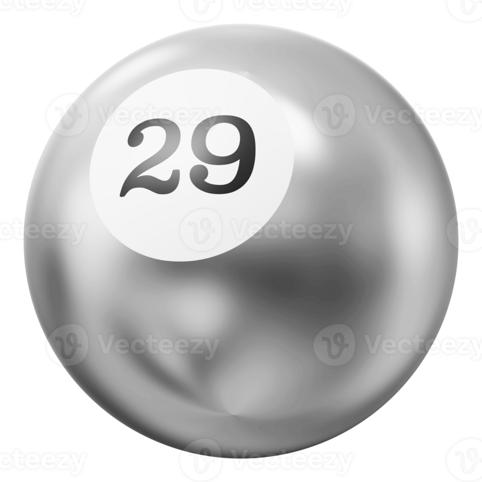 boll silver- 3d ikon siffra 29 png