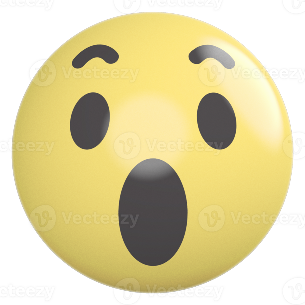 Icon 3D Emoji Wow png