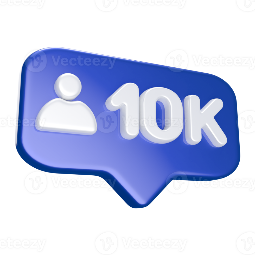 10k Follower 3D icon png