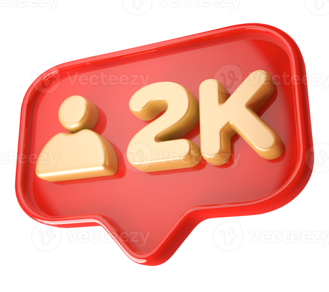 2k Follower 3D icon png