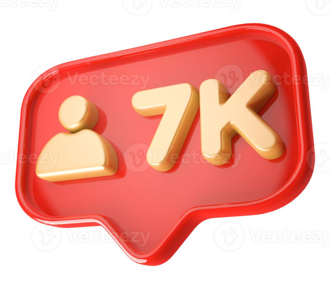 7k Follower 3D icon png