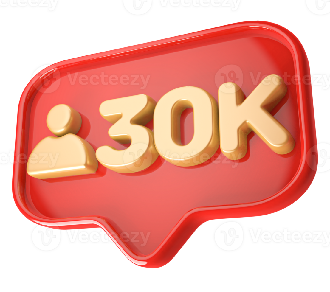 30k Follower 3D icon png