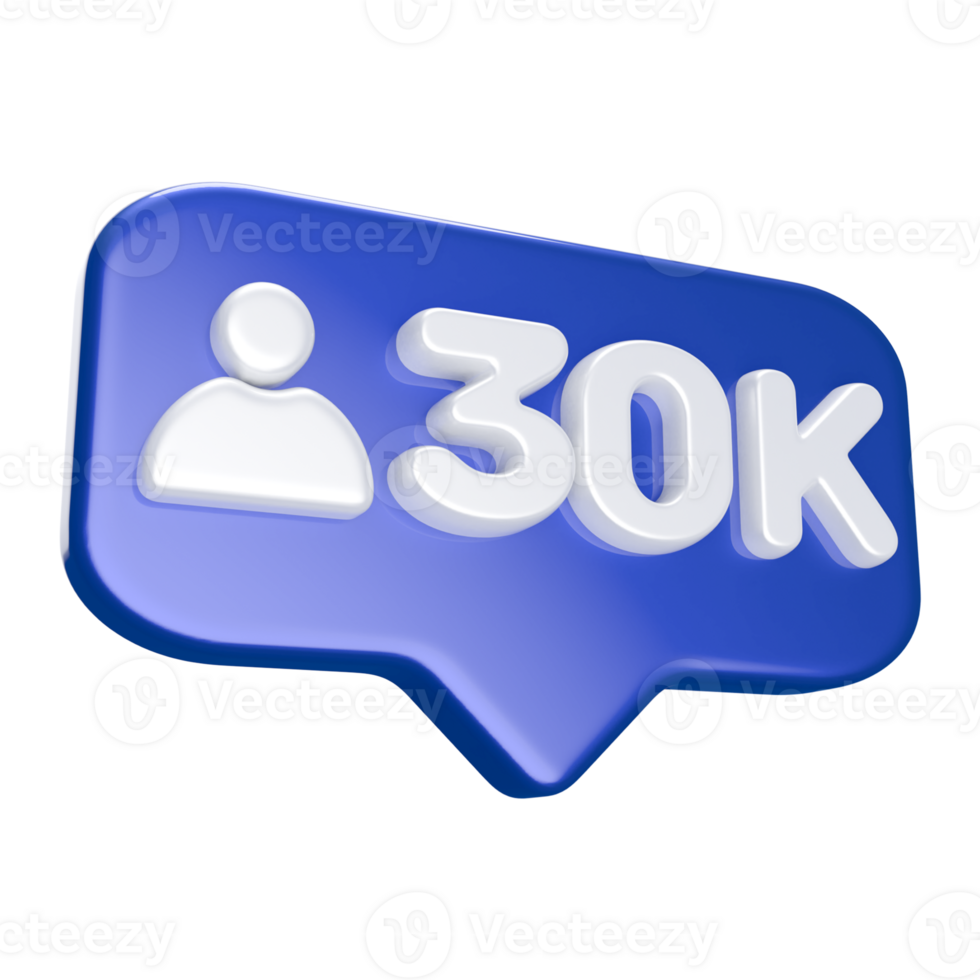 30k Follower 3D icon png