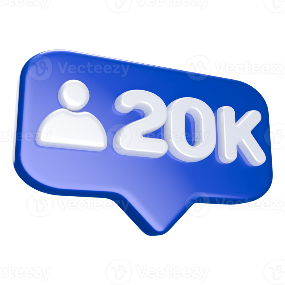 20k Follower 3D icon png