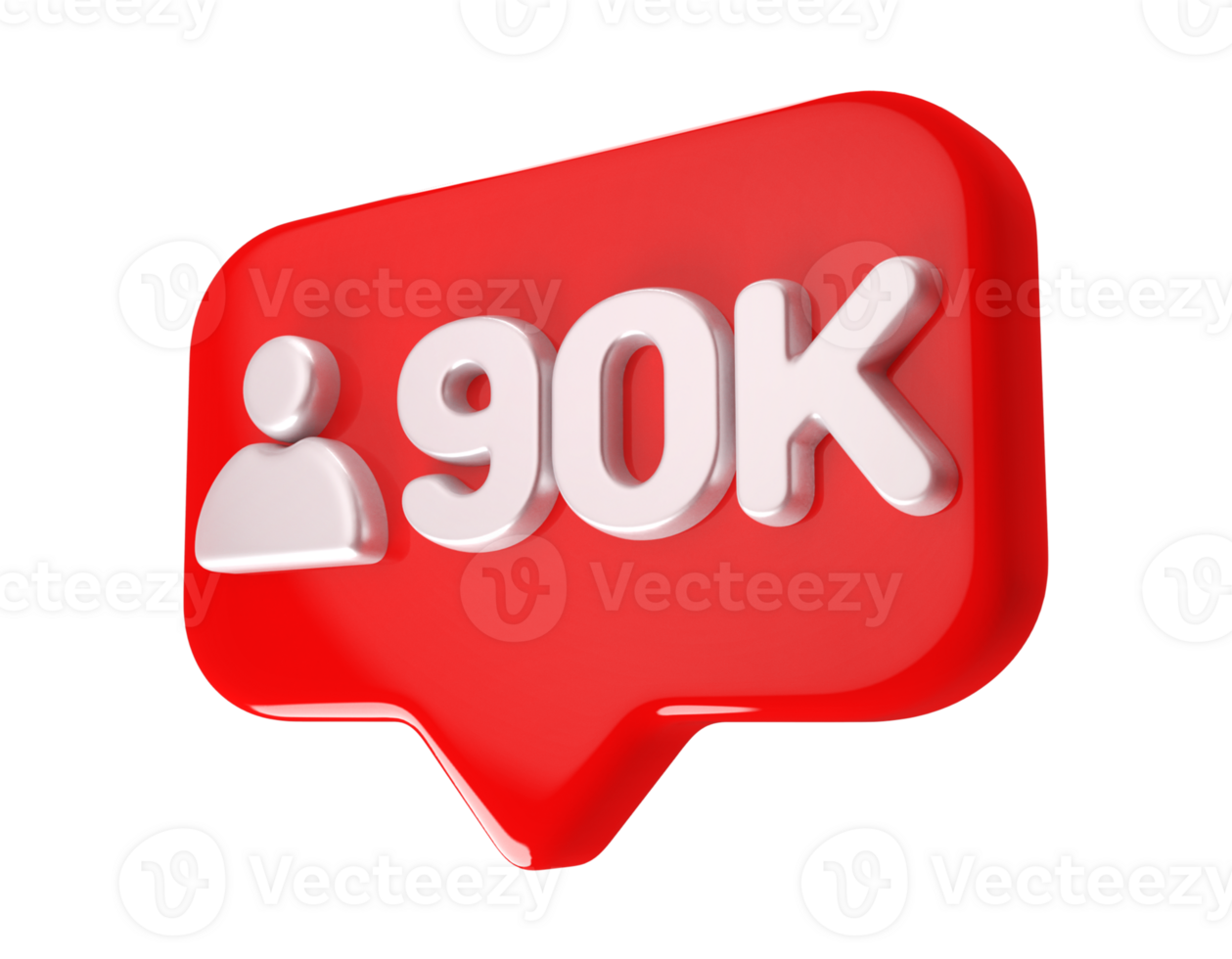90k Follower 3D icon png