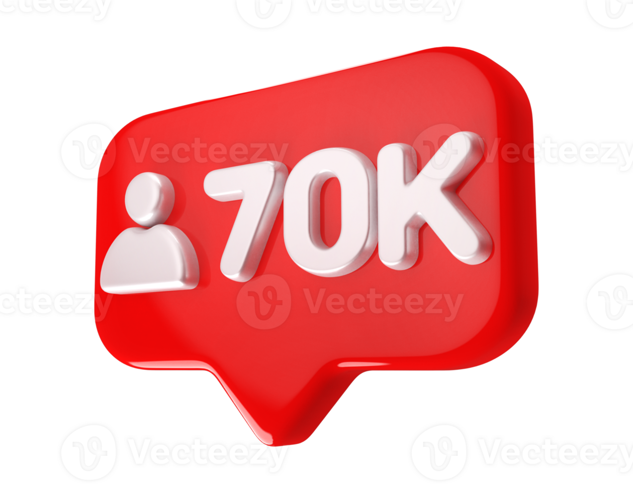 70k Follower 3D icon png