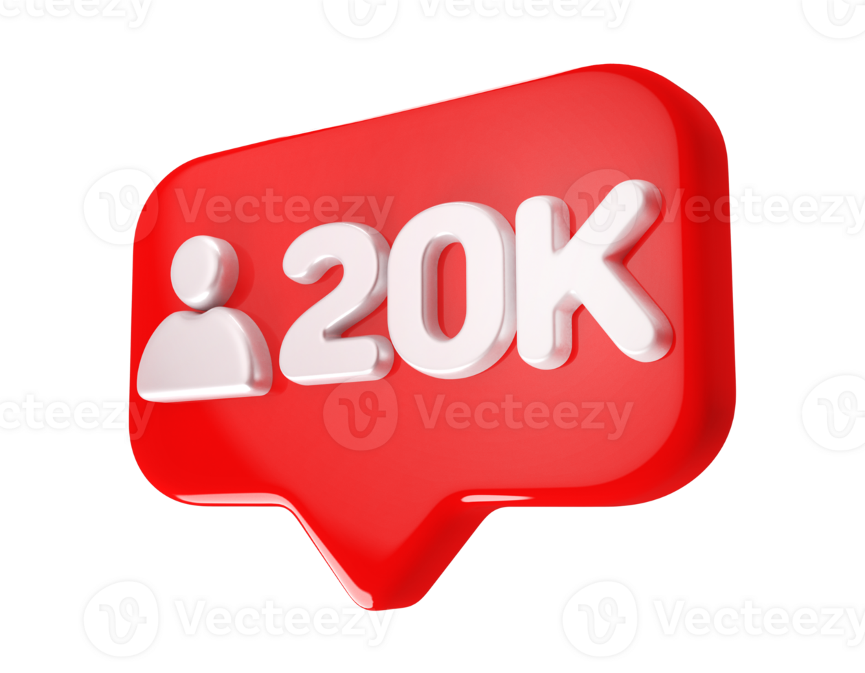 20k Follower 3D icon png