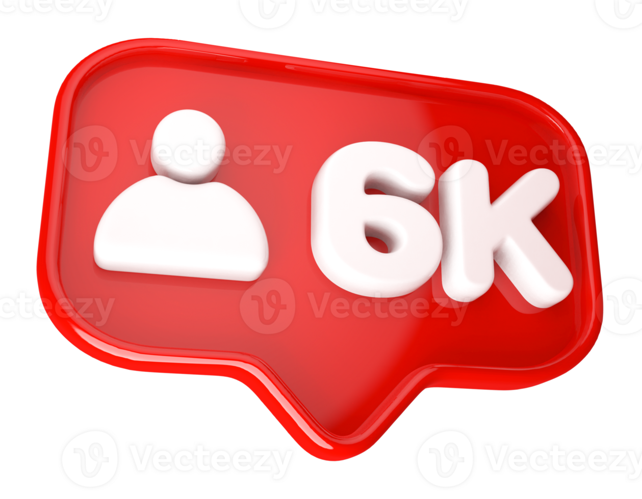 6k Follower 3D icon png
