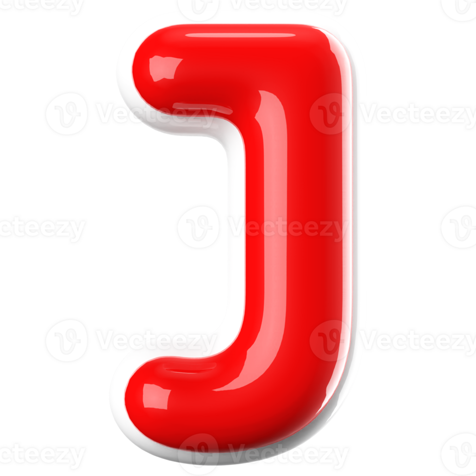3D Font Letter J uppercase png