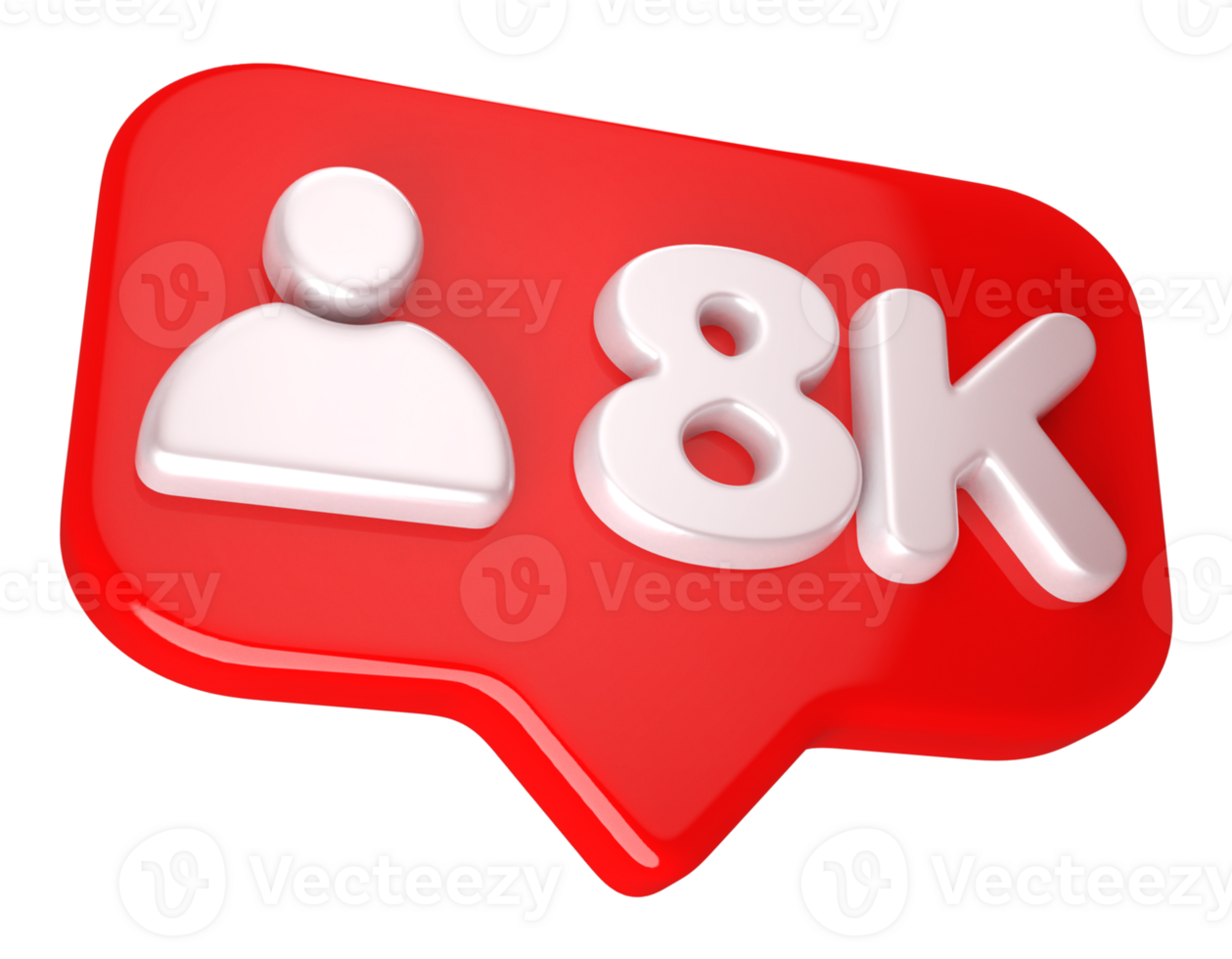 8k Follower 3D icon png