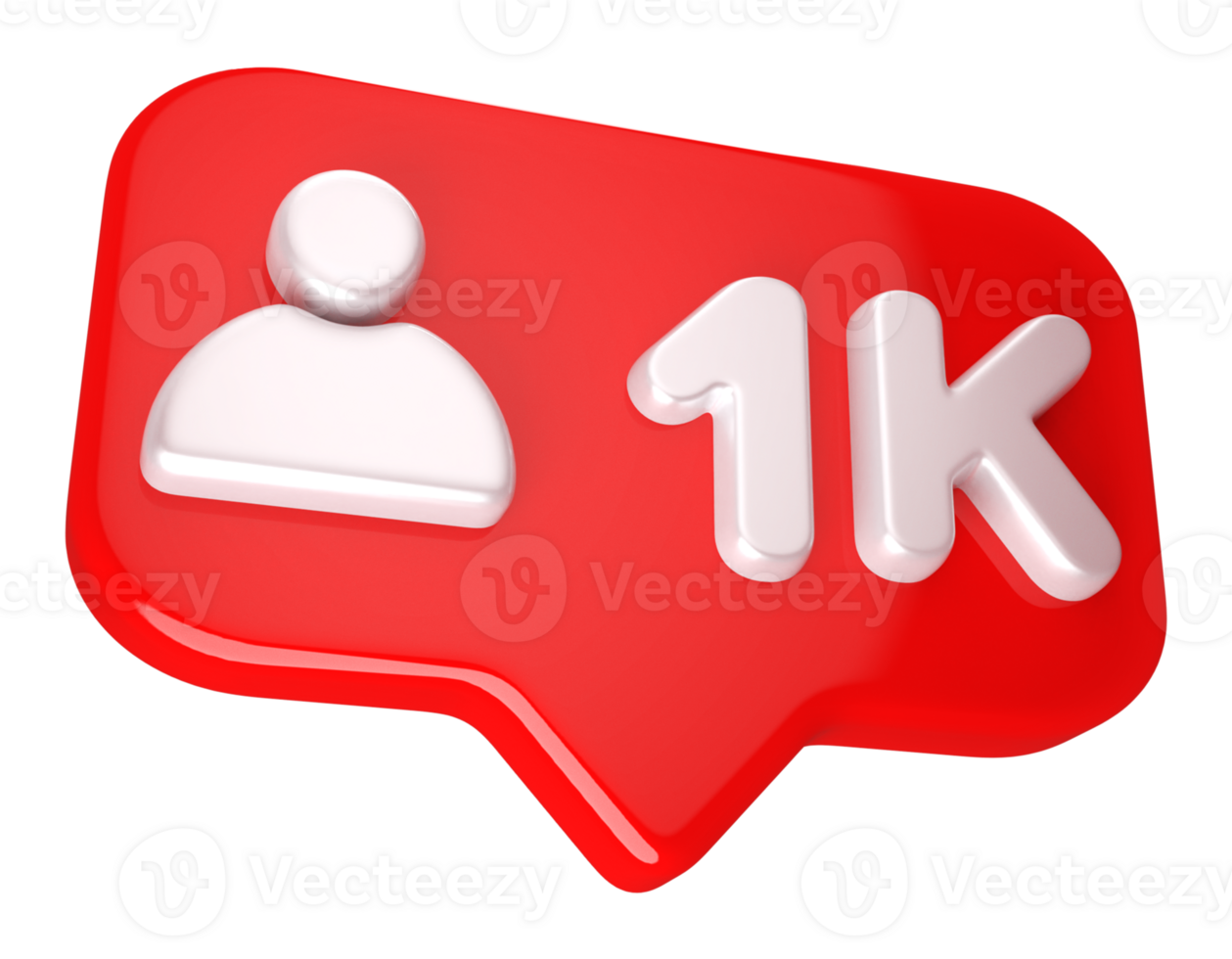 1k Follower 3D icon png