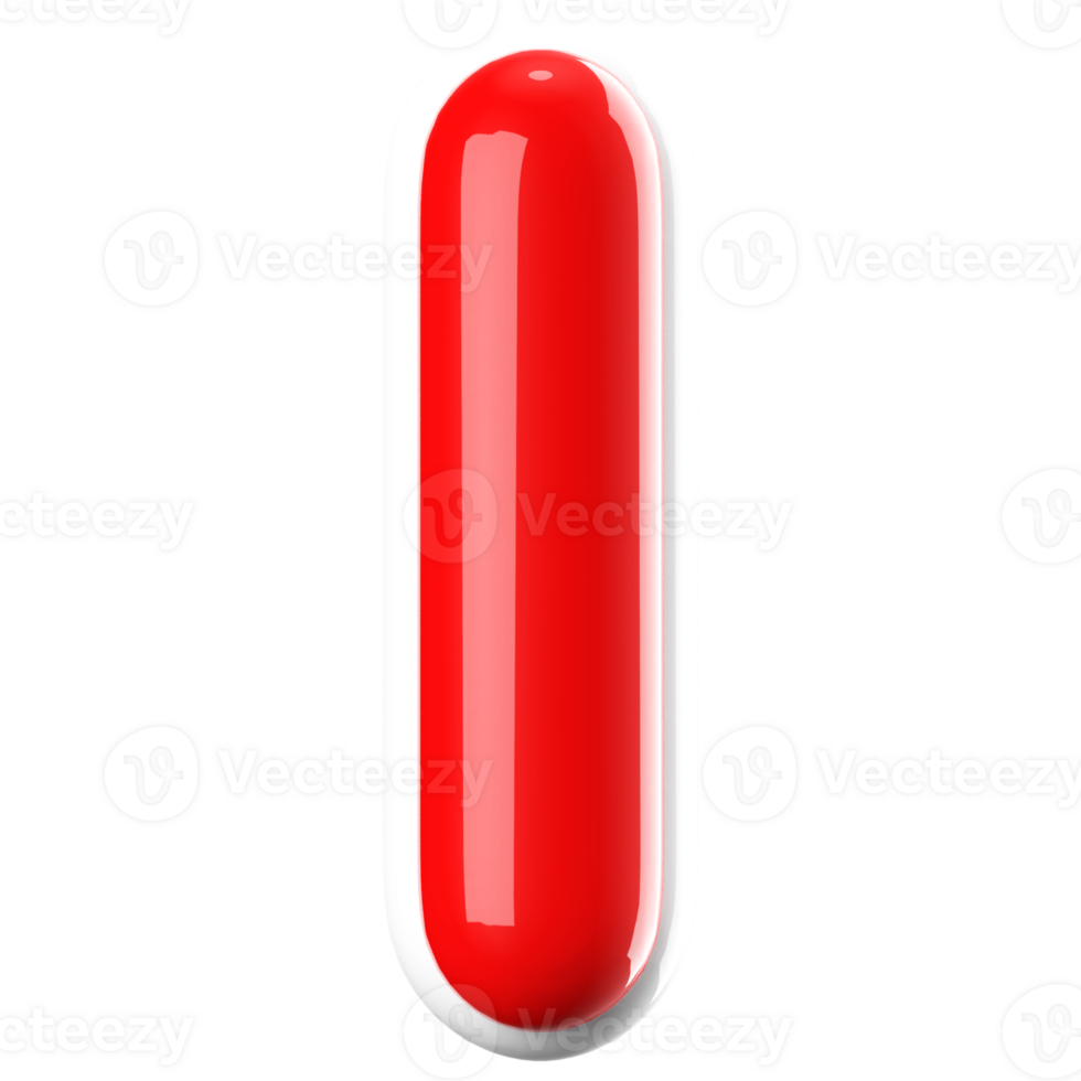 3D Font Letter I uppercase png