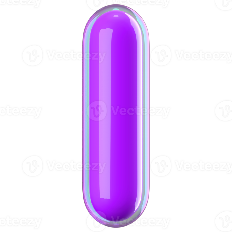 3D Font Letter I uppercase png