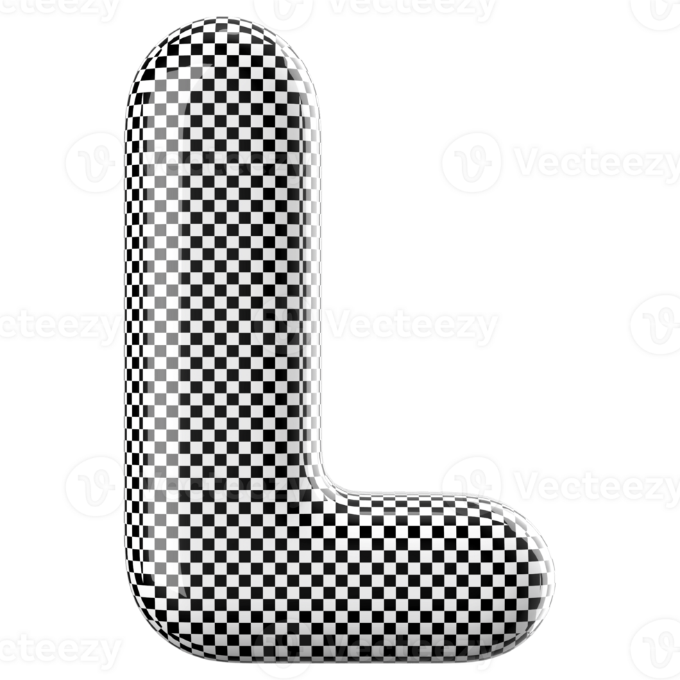 3D Font Letter L uppercase png