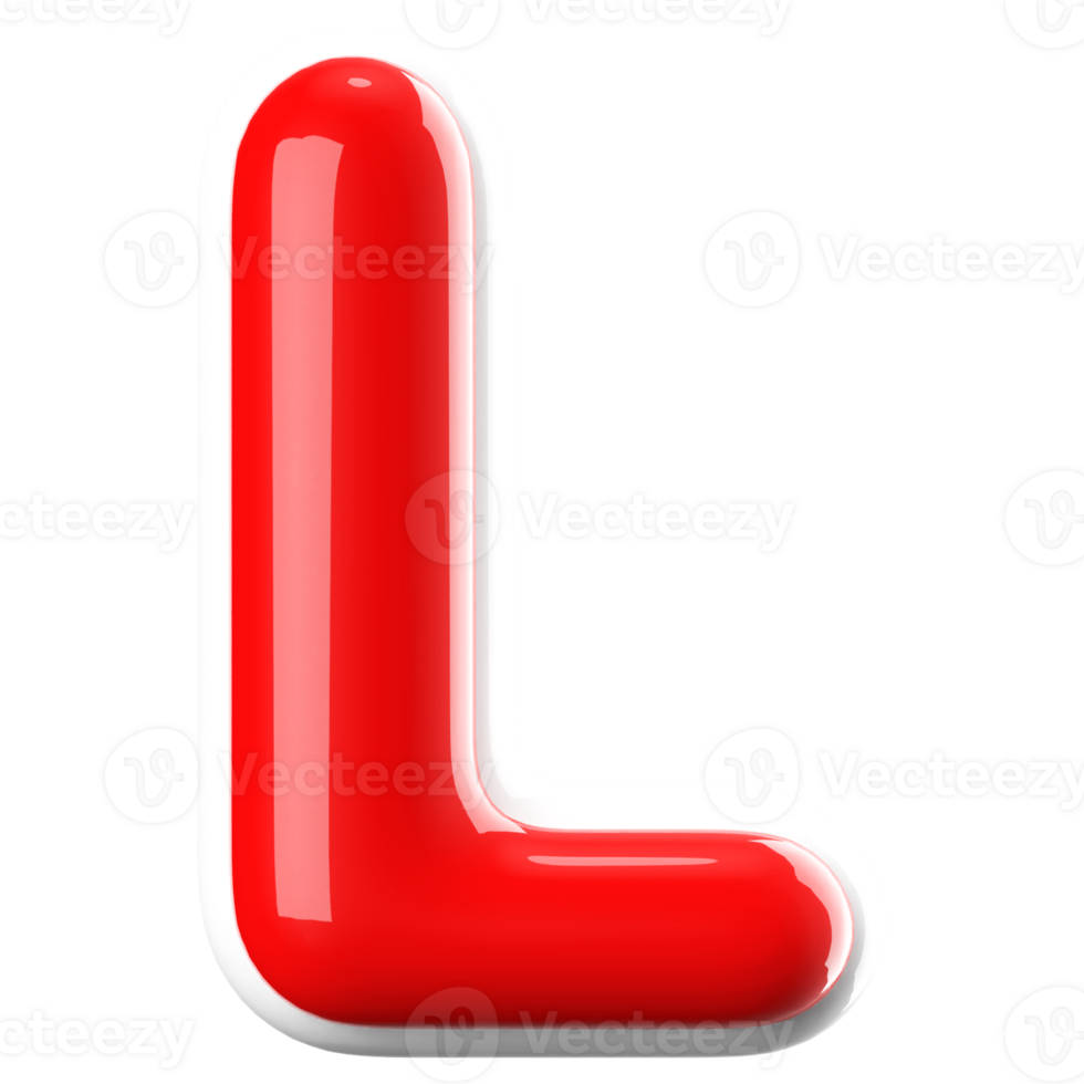 3D Font Letter L uppercase png