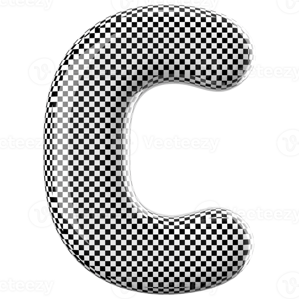 3D Font Letter C uppercase png