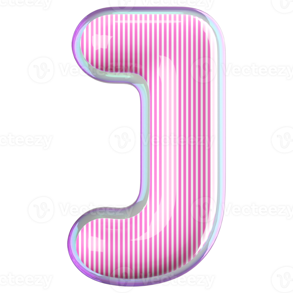 3D Font Letter J uppercase png