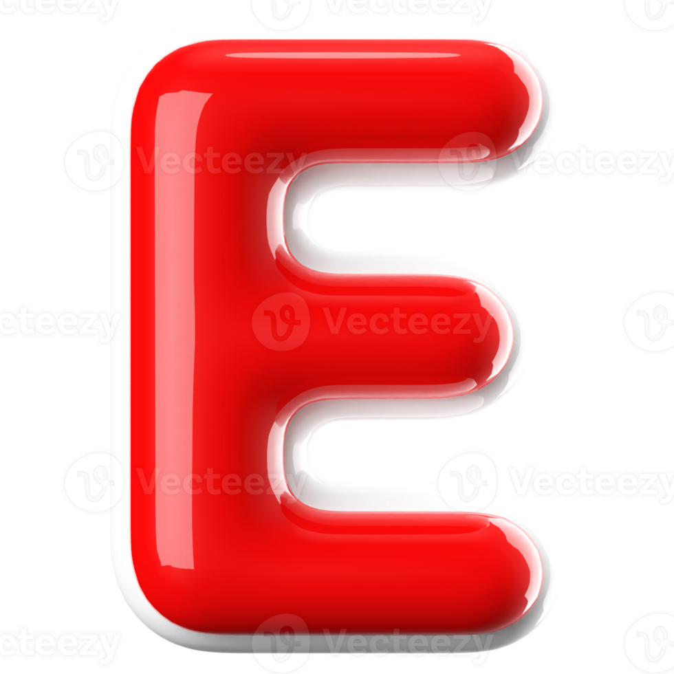 3D Font Letter E uppercase png