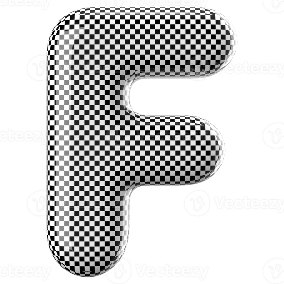 3D Font Letter F uppercase png