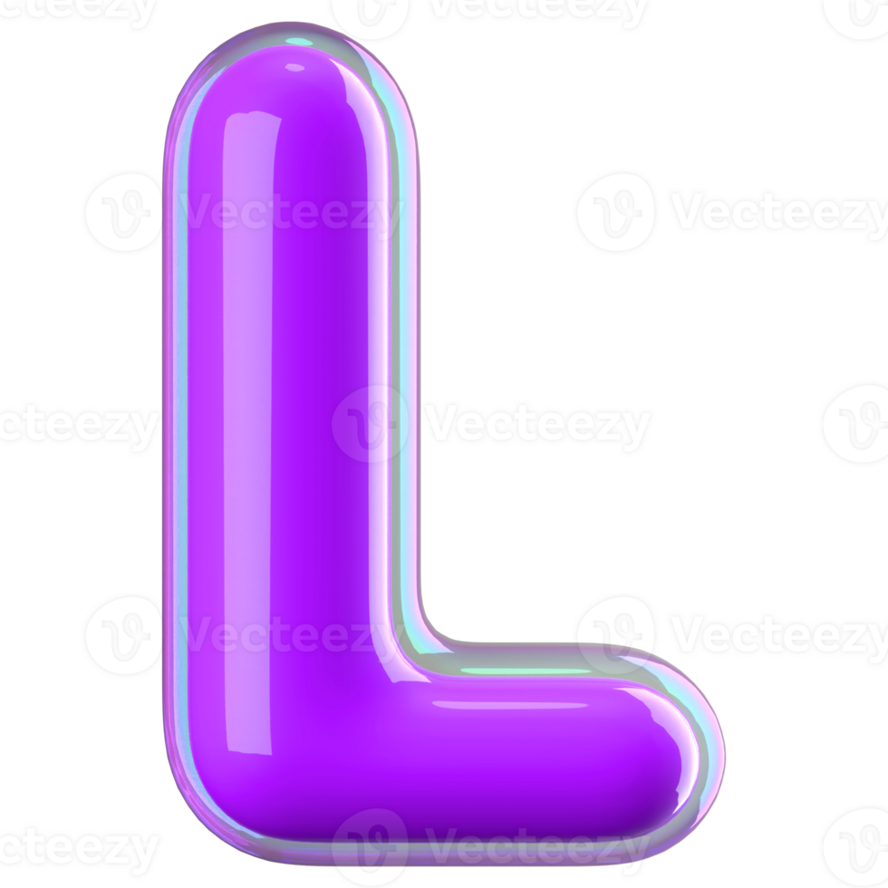 3D Font Letter L uppercase png