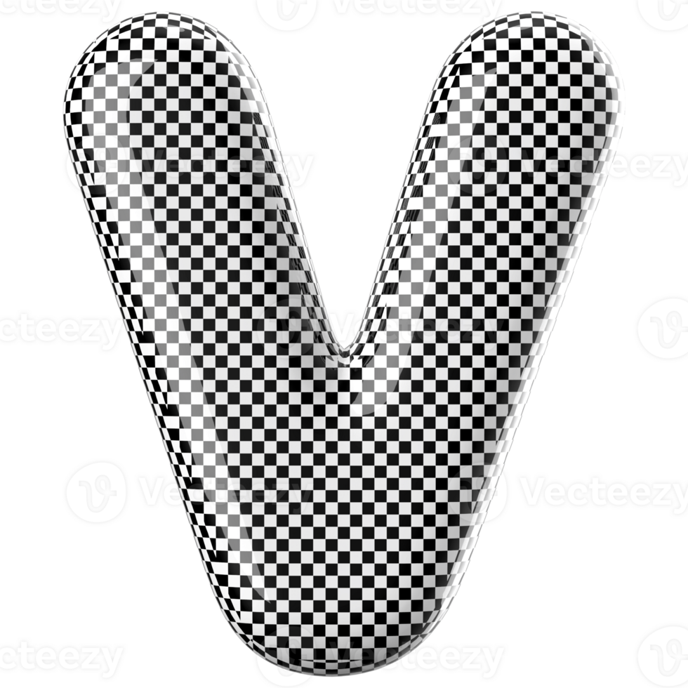 3D Font Letter V uppercase png