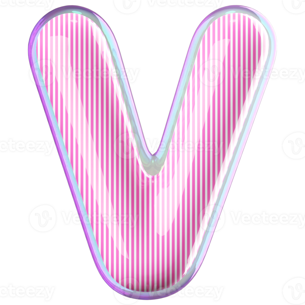 3D Font Letter V uppercase png