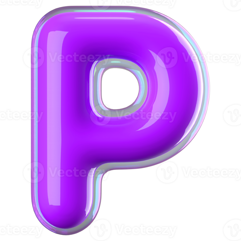 3D Font Letter P uppercase png