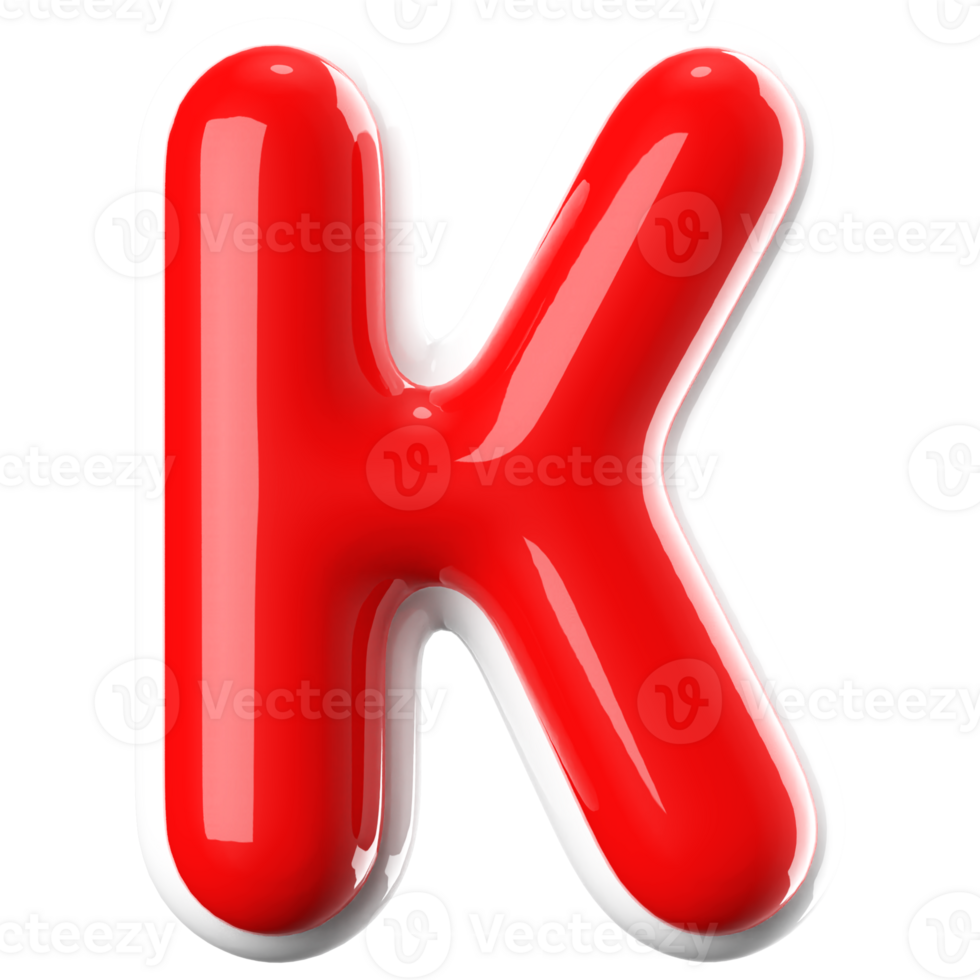 3D Font Letter K uppercase png