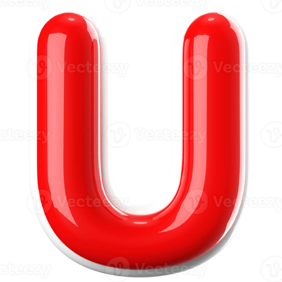 3D Font Letter U uppercase png
