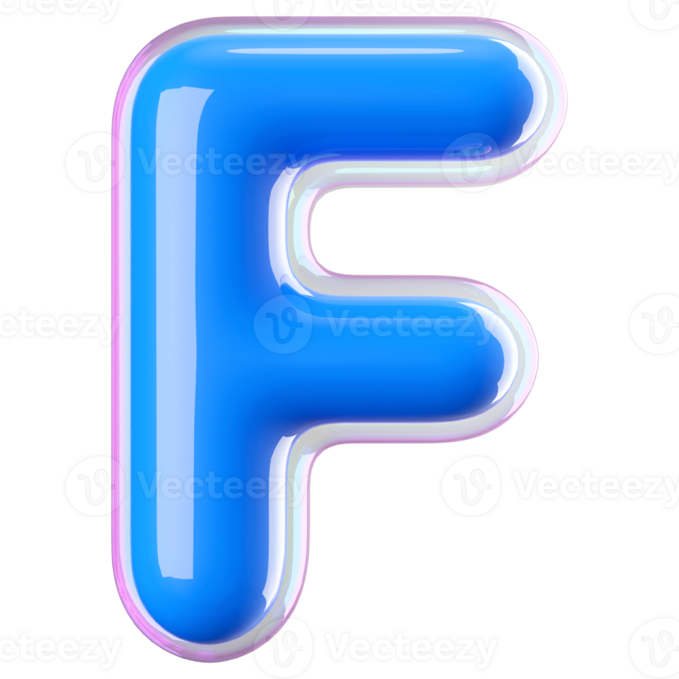 3D Font Letter F uppercase png