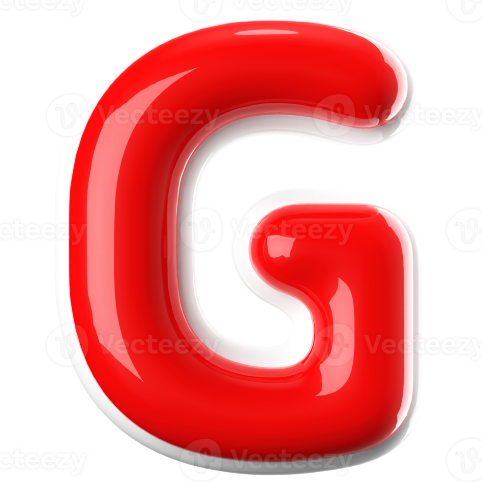 3D Font Letter G uppercase png