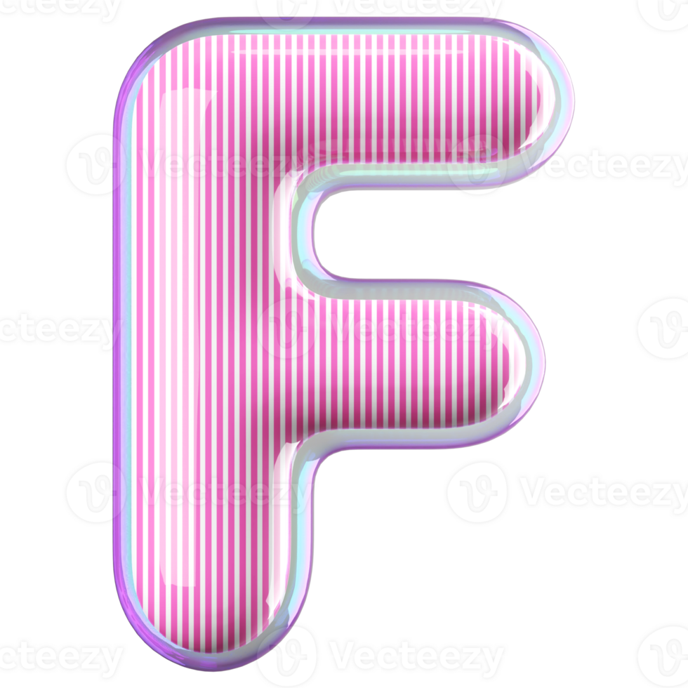 3D Font Letter F uppercase png