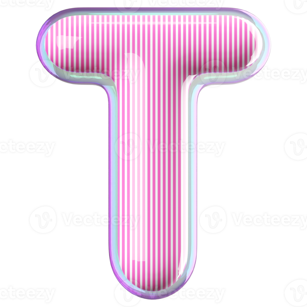 3D Font Letter T uppercase png