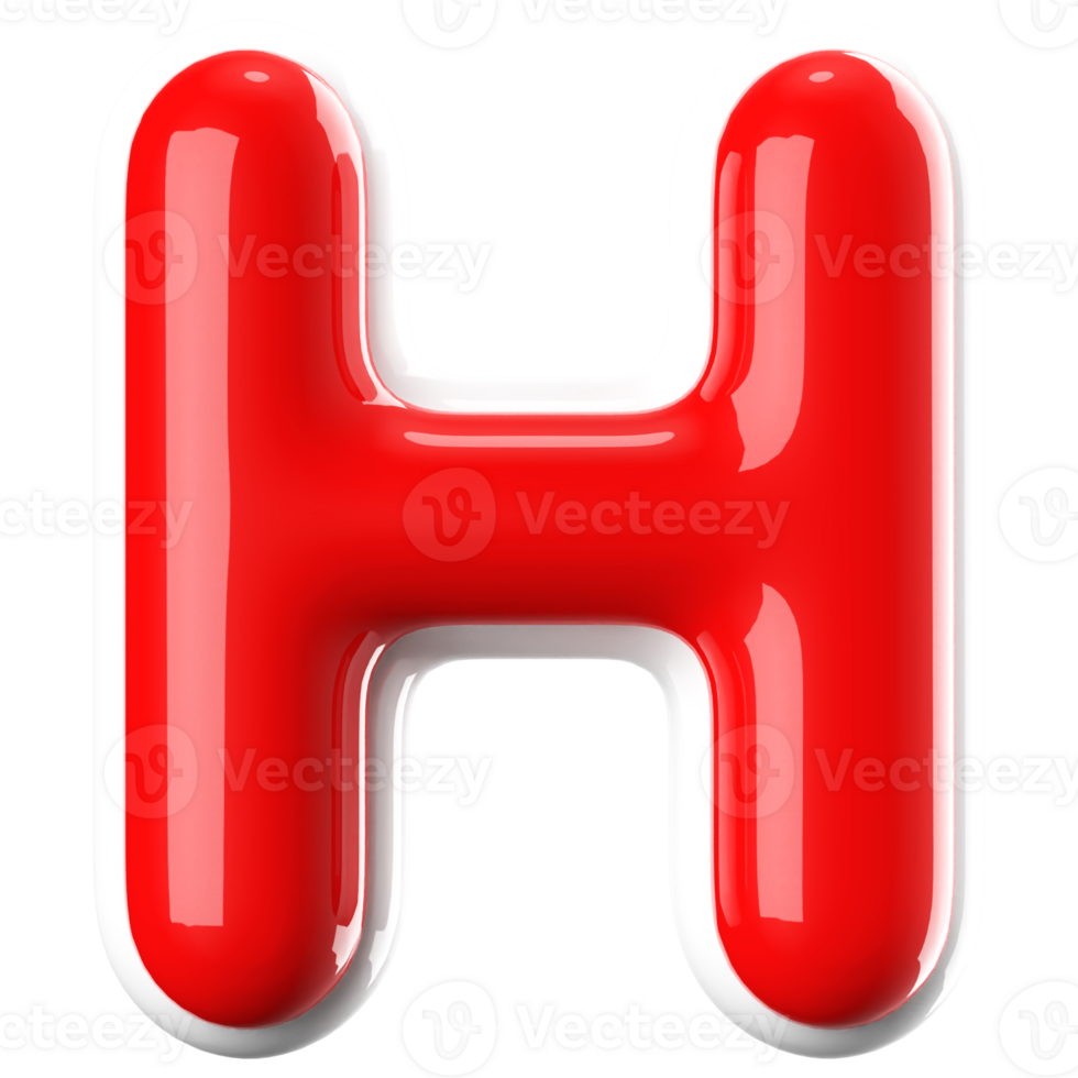 3D Font Letter H uppercase png