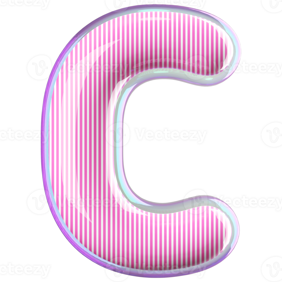 3D Font Letter C uppercase png